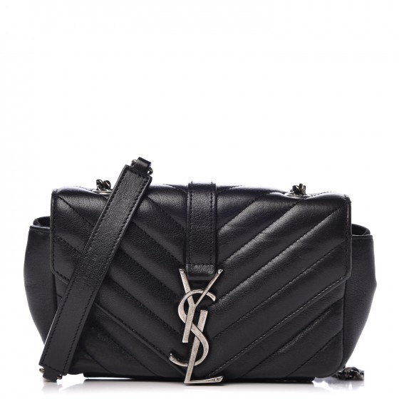 SAINT LAURENT Sheepskin Matelasse Chevron Monogram Classic