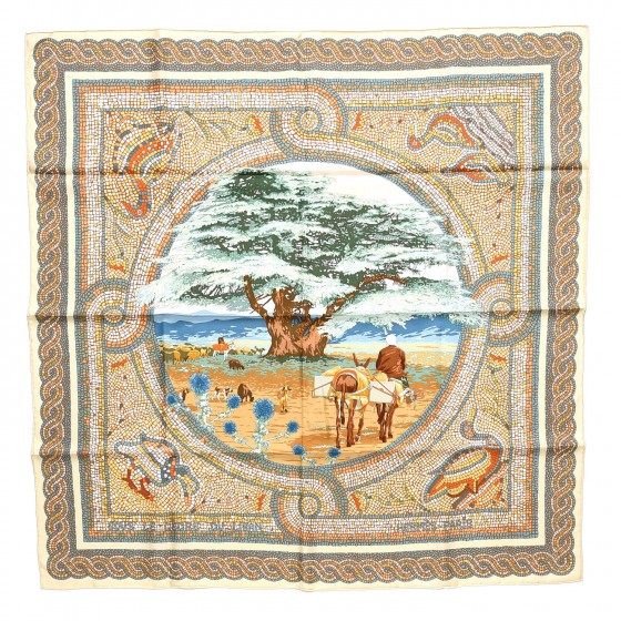 Hermès Sous le Cèdre シルクスカーフ HERMES Silk Sous Le Cedre Du Liban Scarf 90 269728