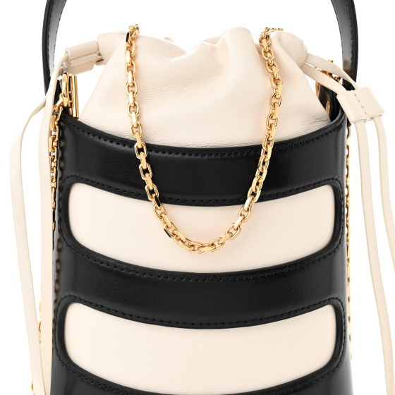 ALEXANDER MCQUEEN Calfskin The Rise Mini Bucket Bag White