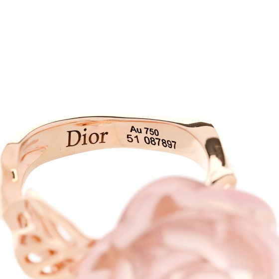 CHRISTIAN DIOR 18K Pink Gold Diamond Rose Quartz Dior Pre