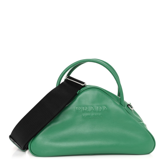 PRADA Grace Lux Triangle Top Handle Shoulder Bag Mango