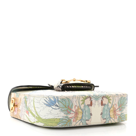 GUCCI New Shangai Calfskin Tiger Savanah Web Mini Horsebit