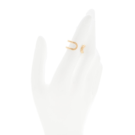 HERMES 18K Yellow Gold PM Chain d'Ancre Danae Ring 50 5.25