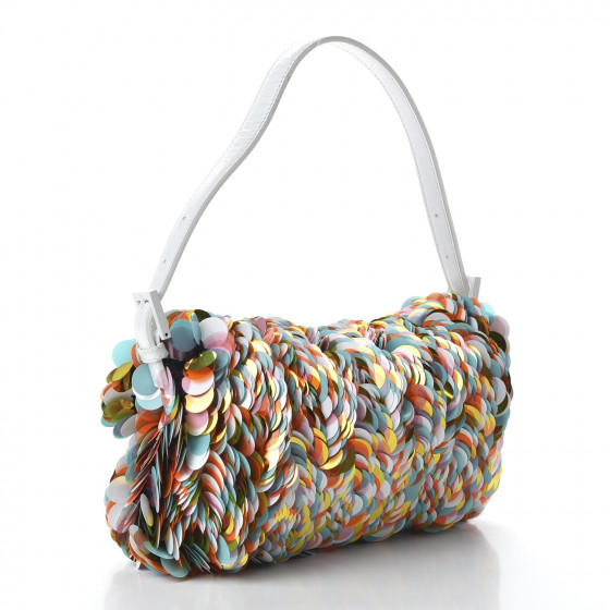 【関税&送料込】Fendi Decorazioni In Paillettes Bianco Sporc Baguette Sequins or crystals White | Fendi