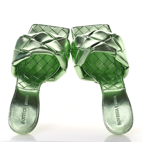 サンダル・ミュール Bottega Veneta Light green nappa leather Padded sandals Bottega Veneta Light Green Nappa Leather Padded Sandals
