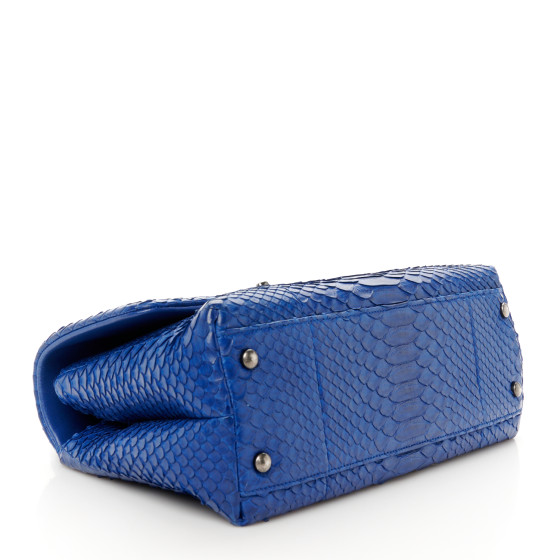 【ヴィンテージ】Rank:S☆Chanel Blue Small Coco Series29 Bag CHANEL Snakeskin Small Coco Handle Flap Blue 1629772