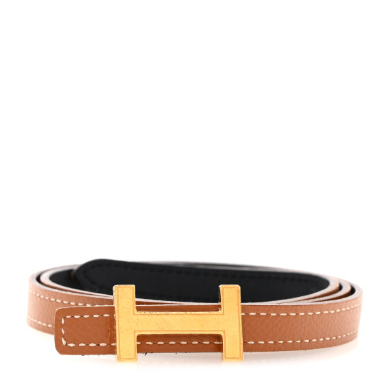 HERMES Swift Epsom 13mm Focus Belt 65 Black Gold 1627855