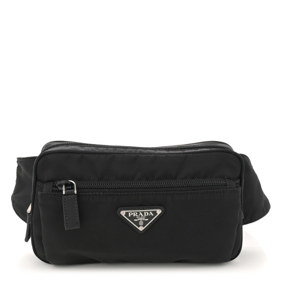 PRADA Re-Nylon Saffiano Belt Bag L Black 1627848 | FASHIONPHILE