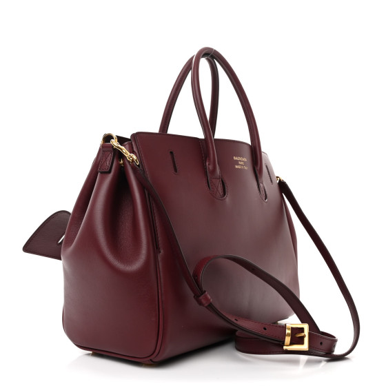 BALENCIAGA Smooth Calfskin Small Bel Air Carry All Bag Dark