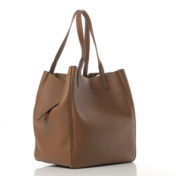 TOM FORD Calfskin Medium Hollywood T Twist Tote Taupe