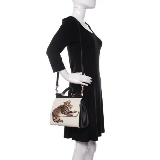 DOLCE & GABBANA ☆ Black White AラインSICILYワンピース 入荷 Dolce & Gabbana Sicily Small Shoulder Bag | LN-CC