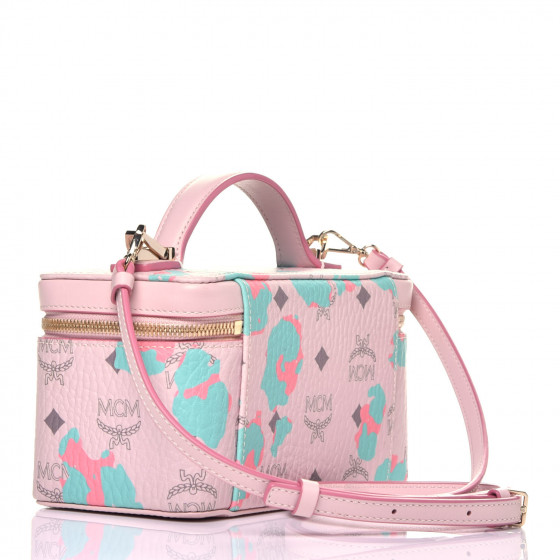 MCM Visetos Floral Leopard Vanity Case Pink 743986