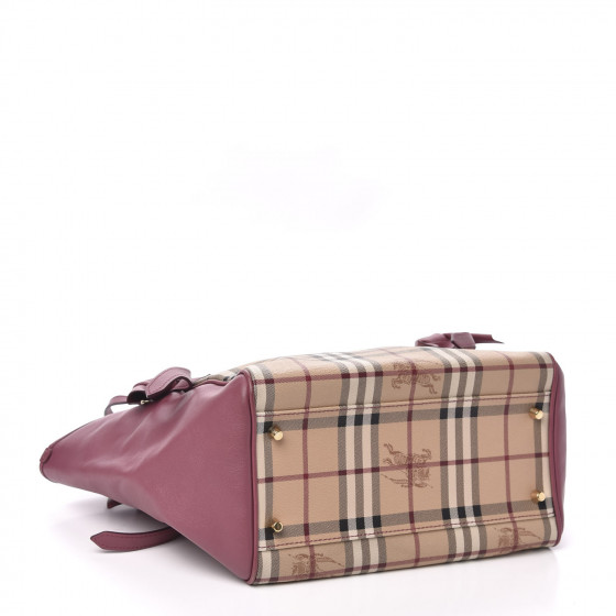 BURBERRY Haymarket Check Bow Canterbury Tote Pink 652834