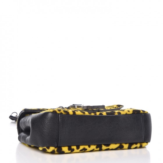 SAINT LAURENT Pony Hair Calfskin Monogram Leopard Print Baby