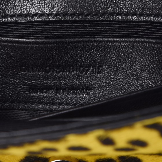 9090 black yellow leopard バラ売り可 SAINT LAURENT Pony Hair Calfskin Monogram Leopard Print Baby