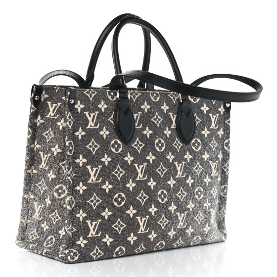 LOUIS VUITTON Monogram Jacquard Denim Onthego MM Black