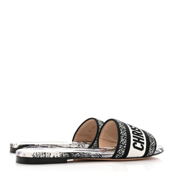 CHRISTIAN DIOR Canvas Embroidered New York Dway Mules Slide