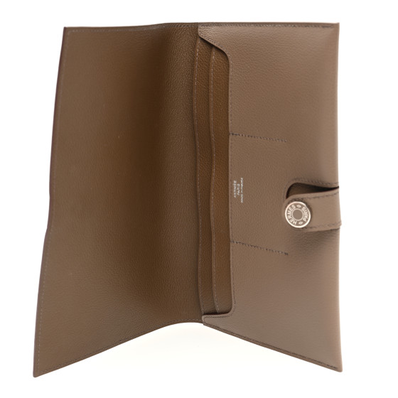 HERMES Evercolor RMS Toutenmain Wallet Etoupe 1555678