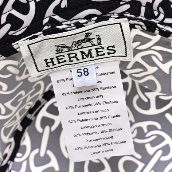 HERMES Jersey Naoussa Harper Bucket Hat 58 Bleu Noir 1550665