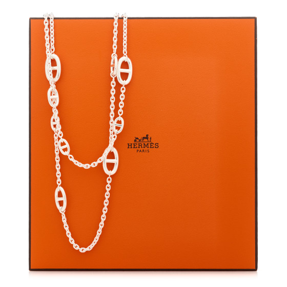 HERMES Sterling Silver Farandole Necklace 120 1552675