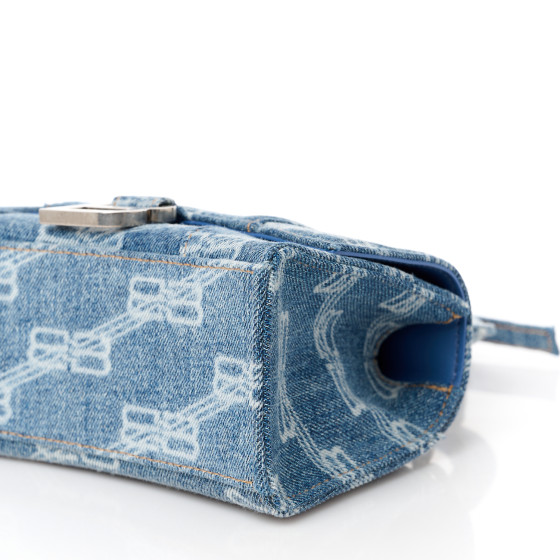 バレンシアガ ショルダーバッグ HOURGLASS BBモノグラム デニム BALENCIAGA Denim BB Monogram Small Hourglass Top Handle Bag