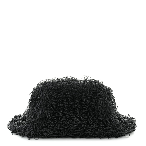 BOTTEGA VENETA Lambskin The Sponge Pouch Clutch Black