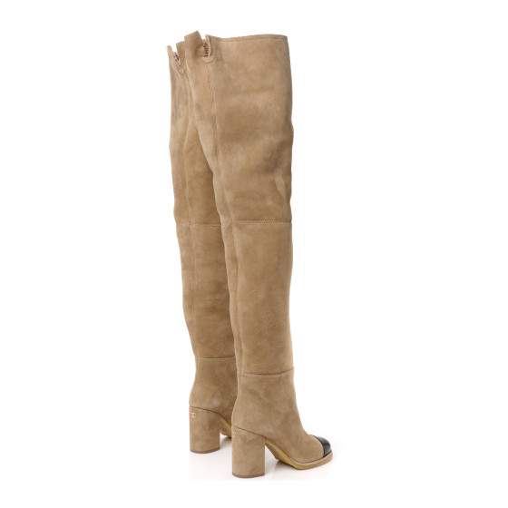 NATI様　3点 CHANEL Shearling Sheepskin Shiny Calfskin Thigh Boots 38