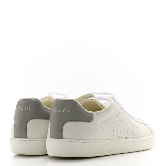 GUCCI Calfskin Interlocking G Perforated Womens Ace Sneakers
