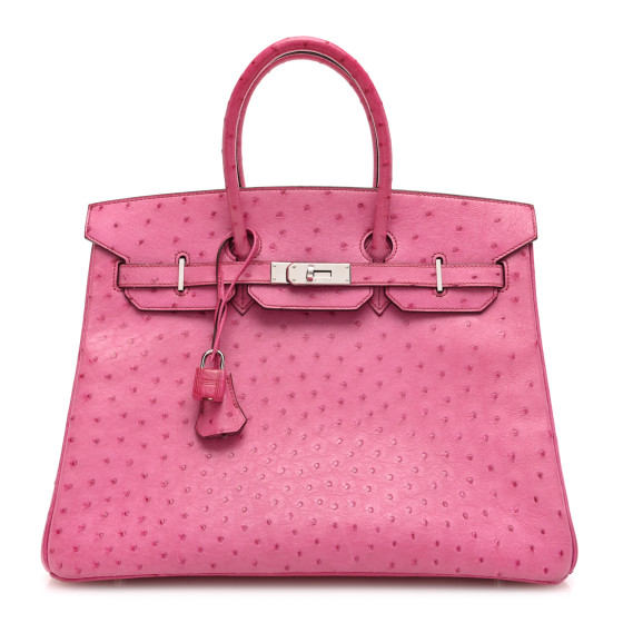 HERMES Ostrich Birkin 35 Fuchsia 1553563 | FASHIONPHILE