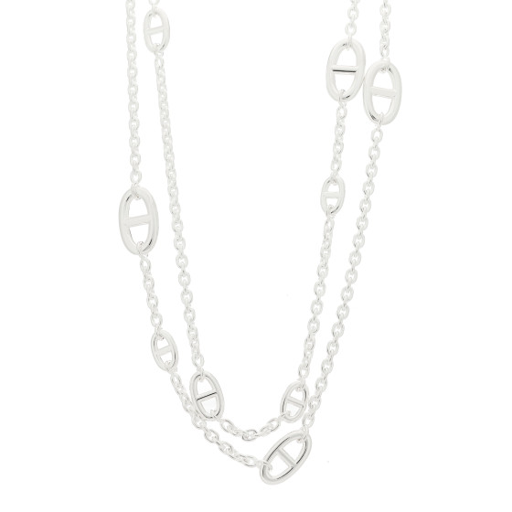 HERMES Sterling Silver Farandole Necklace 120 1552675