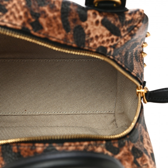 MCM Leopard Print Studded Mini Keana Boston 897501
