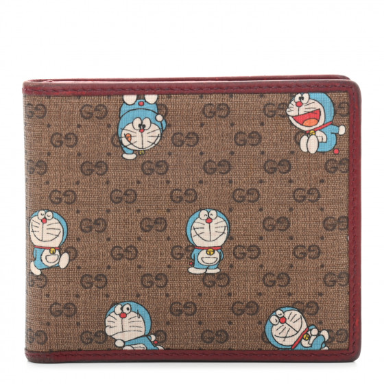 GUCCI X DORAEMON Mini Vintage GG Supreme Monogram Bi-Fold
