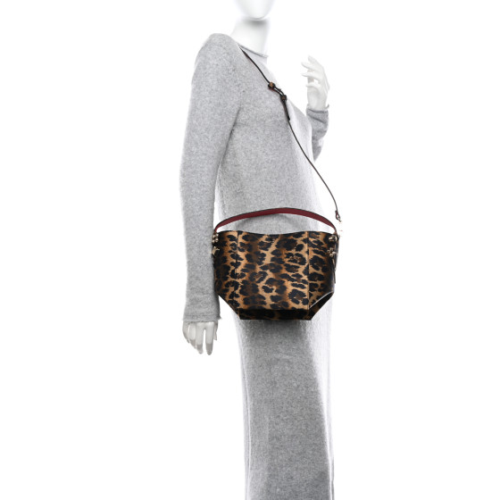 CHRISTIAN LOUBOUTIN Crepe Satin Leopard Print Empire Spike