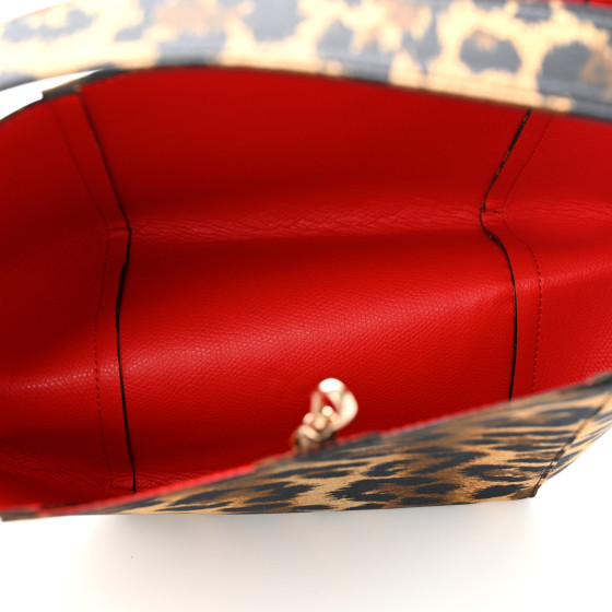 CHRISTIAN LOUBOUTIN Crepe Satin Leopard Print Empire Spike