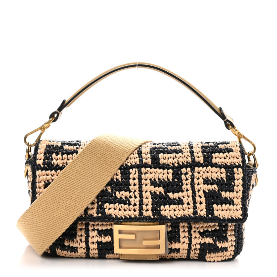 【FENDI】BAGUETTE PAGLIA CROCHET◆8BR600AV26 Fendi Viscose Fibre Crochet Medium Baguette Bag – Modecraze Inc.
