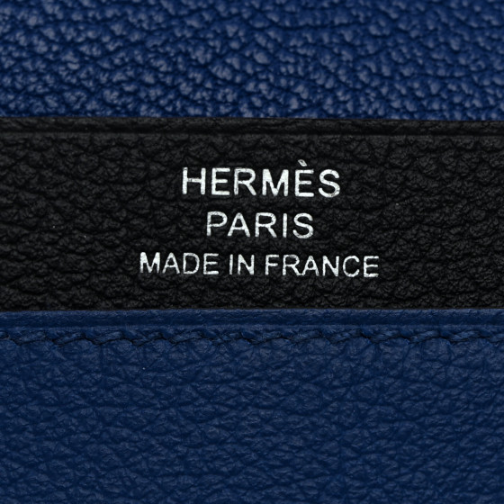 HERMES Evercolor Verso RMS Card Holder Bleu Hydra Bleu Nuit