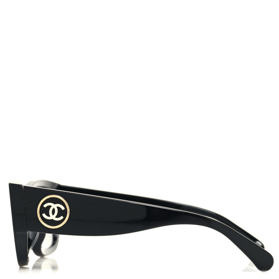 CHANEL Acetate Rectangle Sunglasses 5507-A Black 1448935