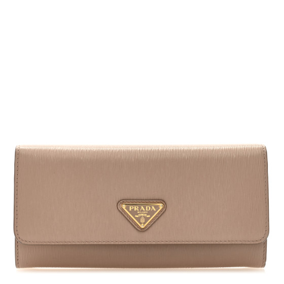 PRADA Vitello Move Continental Flap Travel Wallet Cipria