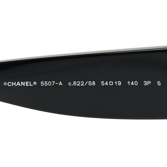 CHANEL Acetate Rectangle Sunglasses 5507-A Black 1448935