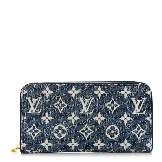LOUIS VUITTON Denim Monogram Jacquard Zippy Wallet Blue
