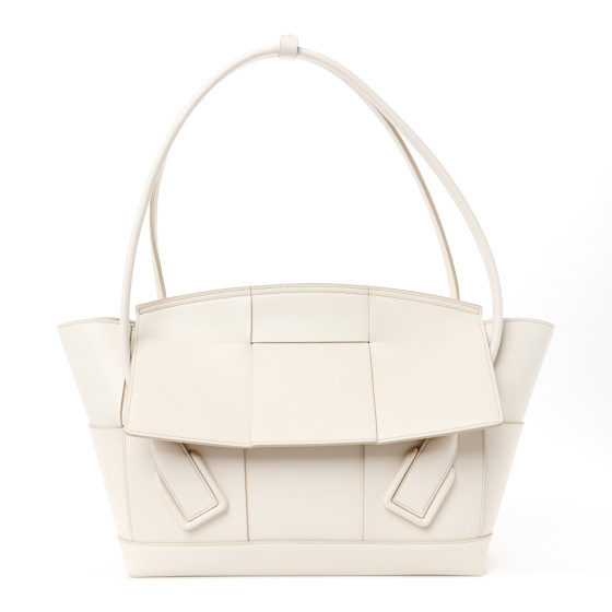 BOTTEGA VENETA イントレチャート ARCO MEDIUM トート*WHITE BOTTEGA VENETA Calfskin Maxi Intrecciato Medium Arco White