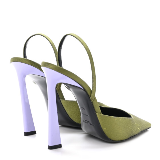 その他 Silk SAINT LAURENT Crepe De Chine Blade 105 Slingback Pumps 40