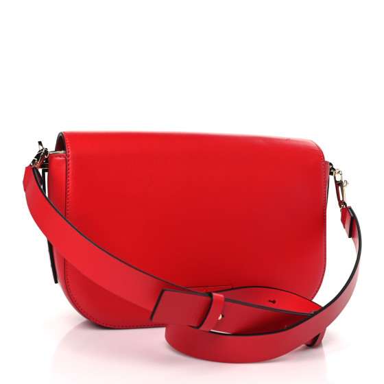 VALENTINO GARAVANI Calfskin VLogo Walk Shoulder Bag Rouge