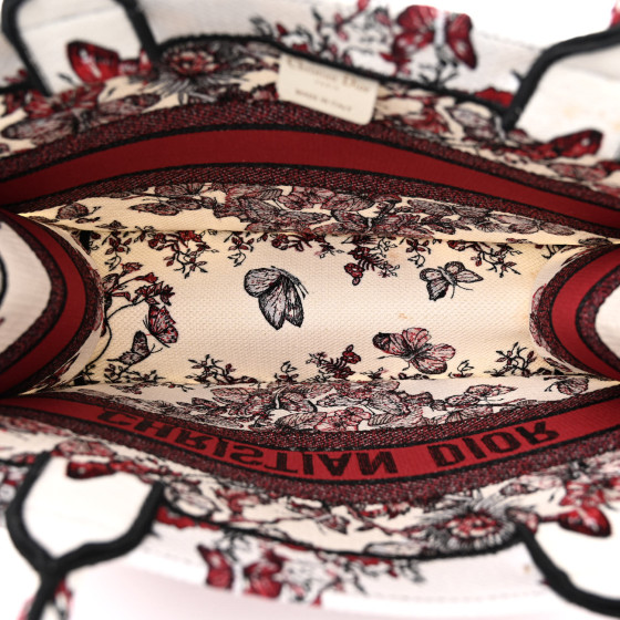 【新作☆】DIOR Le Coeur des Papillons スモール トートバッグ CHRISTIAN DIOR Canvas Embroidered Medium Le Coeur Des
