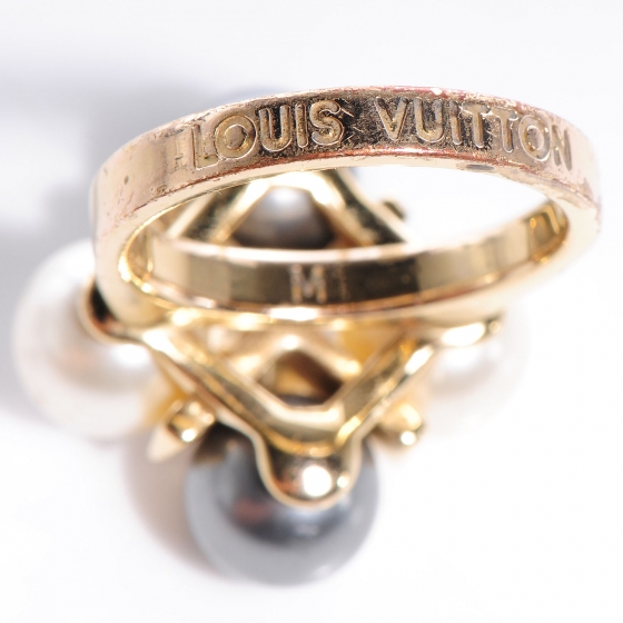 LOUIS VUITTON Pearl Cry Me A River Ring Medium 6.5 83544