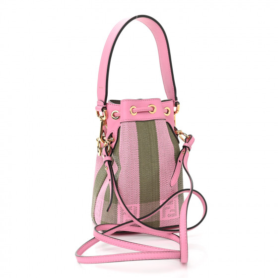 FENDI Raffia Vitello Seta F is Fendi Pequin Gingham Woven
