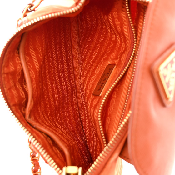 PRADA Tessuto Nylon Saffiano Crossbody Bag Papaya 1283871