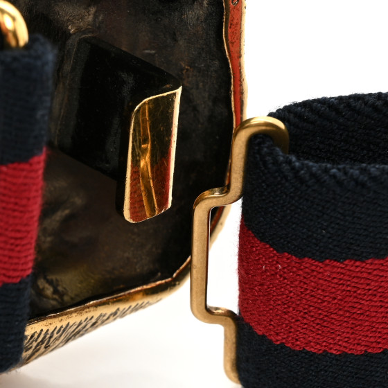 GUCCI ベルト 80/32 GUCCI Web Feline Buckle Belt 80 32 Blue Red 1279461