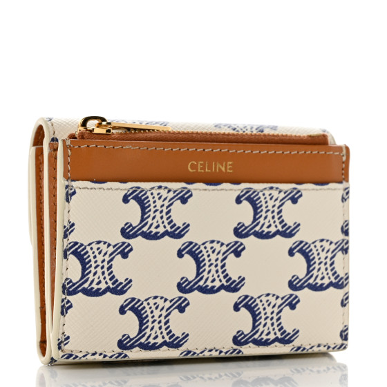 ◆Celine◆MEDIUM WALLET VICTOIRE IN TRIOMPHE CANVAS 折畳財布 COMPACT WALLET WITH COIN TRIOMPHE IN triomphe canvas - TAN