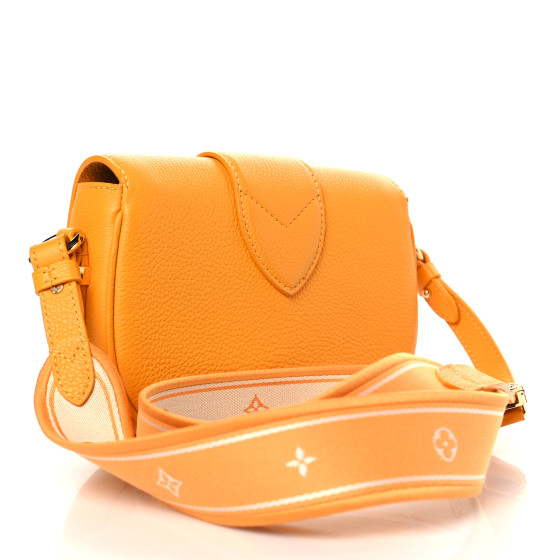 LOUIS VUITTON Grained Calfskin LV Pont 9 Soft PM Sunbeam